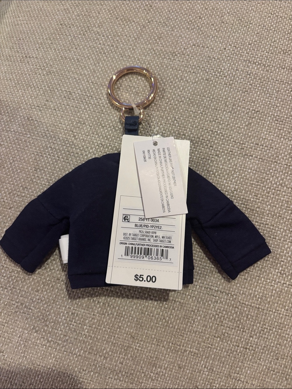 Parke Navy Mini Sweatshirt Keychain - Picture 2 of 2